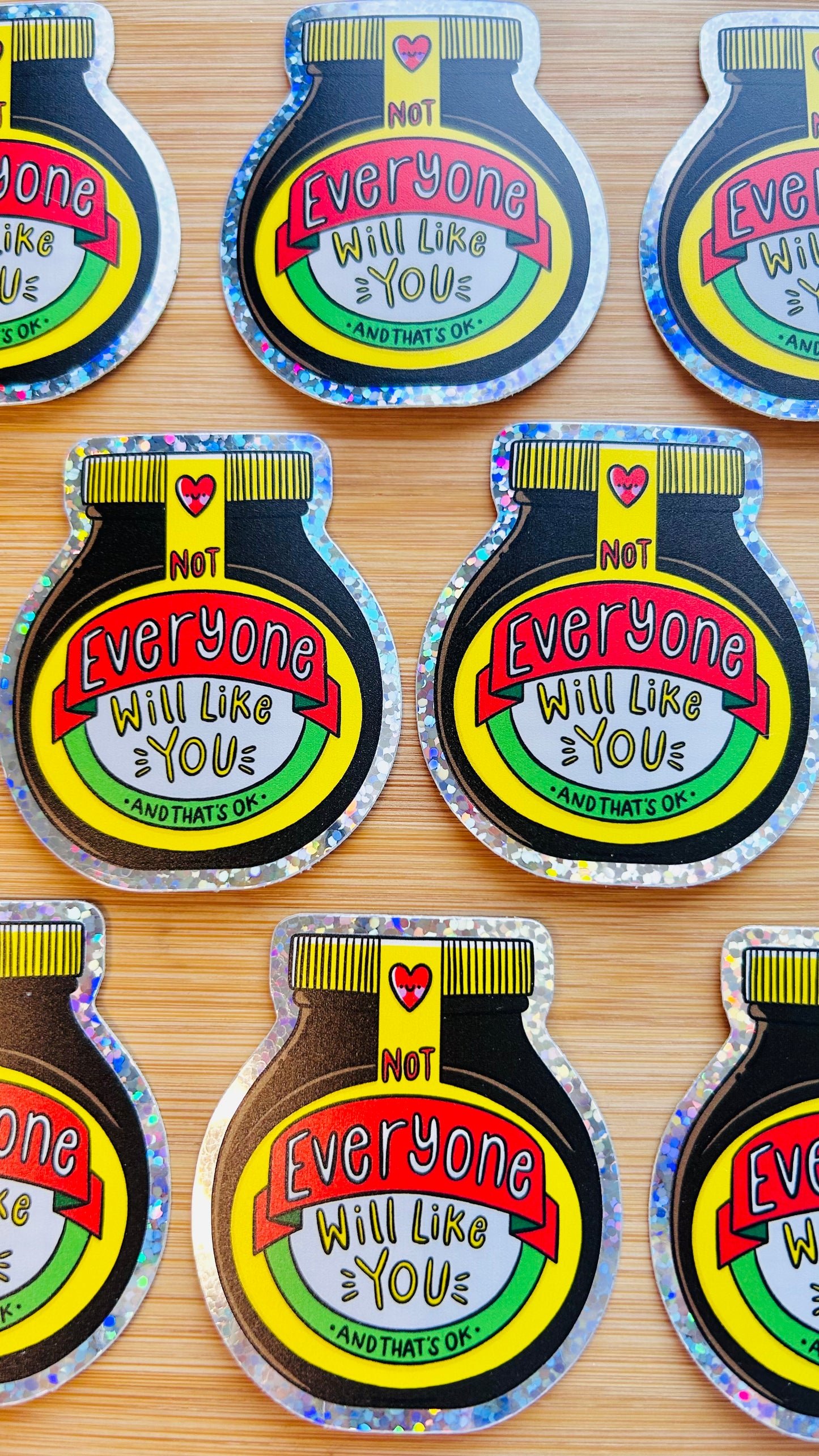 Not Everyone Will Like You Marmite - Glitter Vinyl Sticker