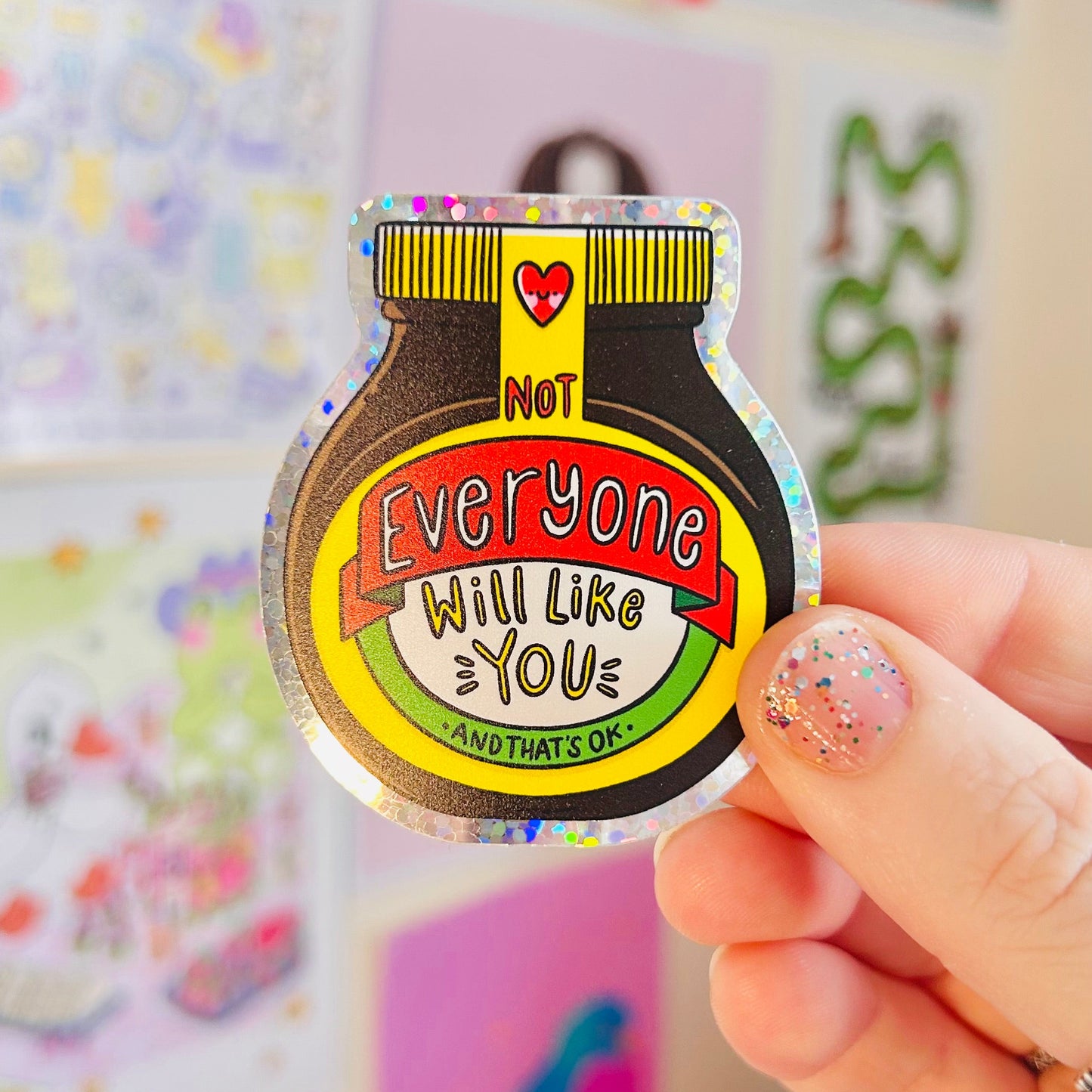 Not Everyone Will Like You Marmite - Glitter Vinyl Sticker