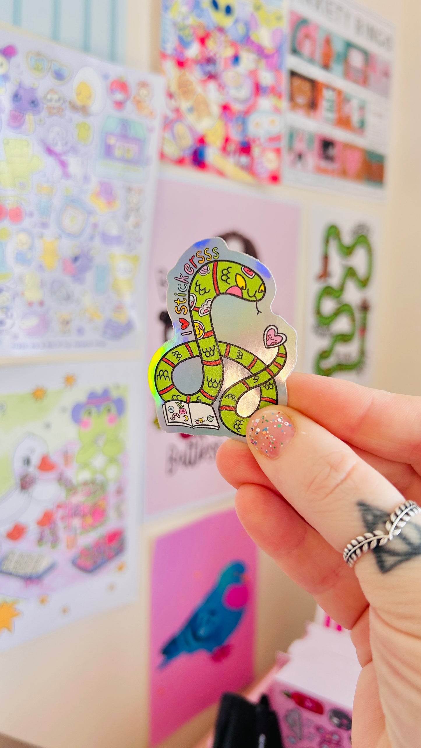 Sticker Snake - Rainbow Holographic Sticker