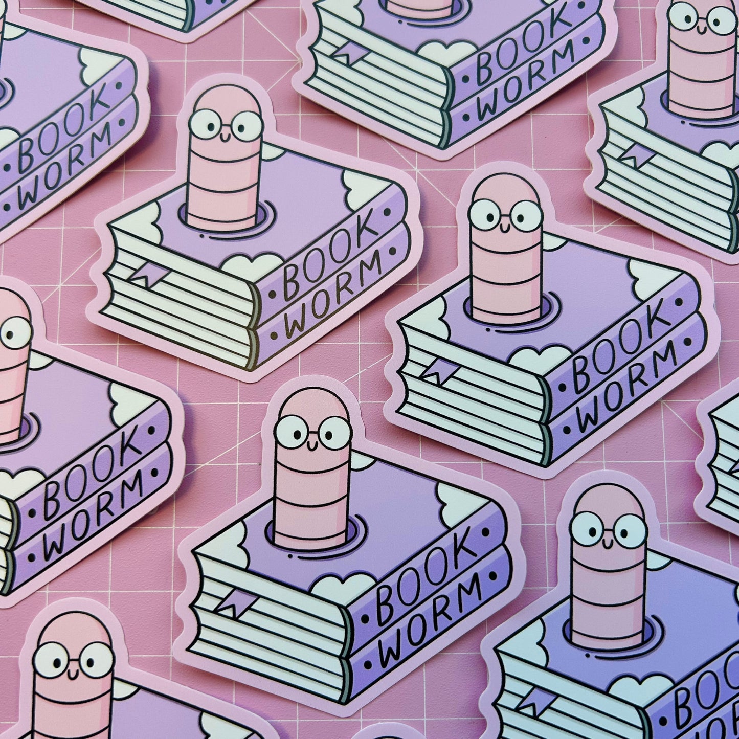 Bookworm Vinyl Sticker