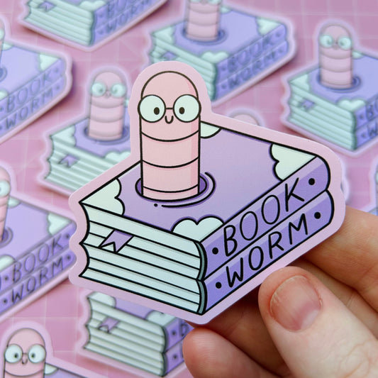 Bookworm Vinyl Sticker