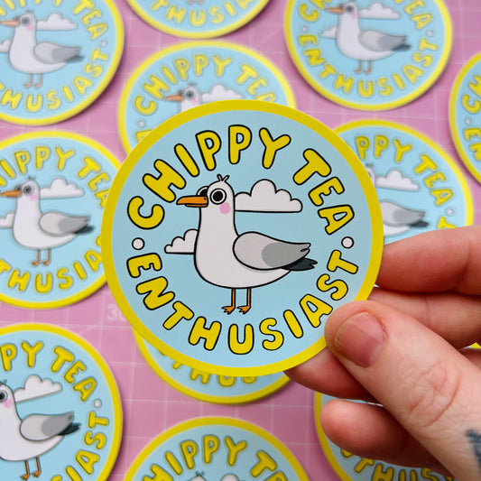 Chippy Tea Enthusiast Vinyl Sticker