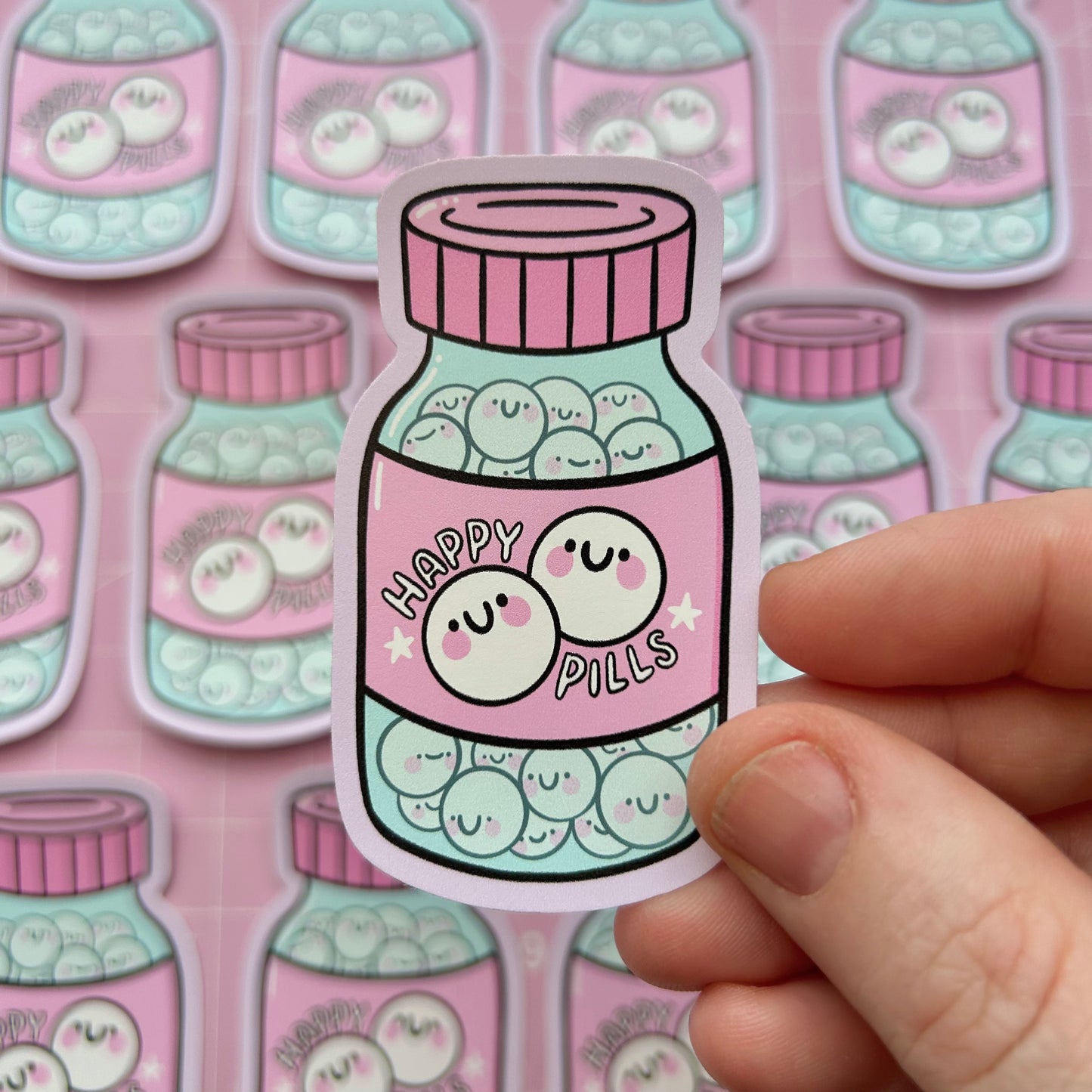 Happy Pills Bottle - Vinyl Sticker
