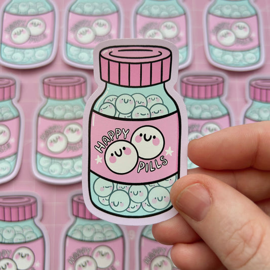Happy Pills Bottle - Vinyl Sticker
