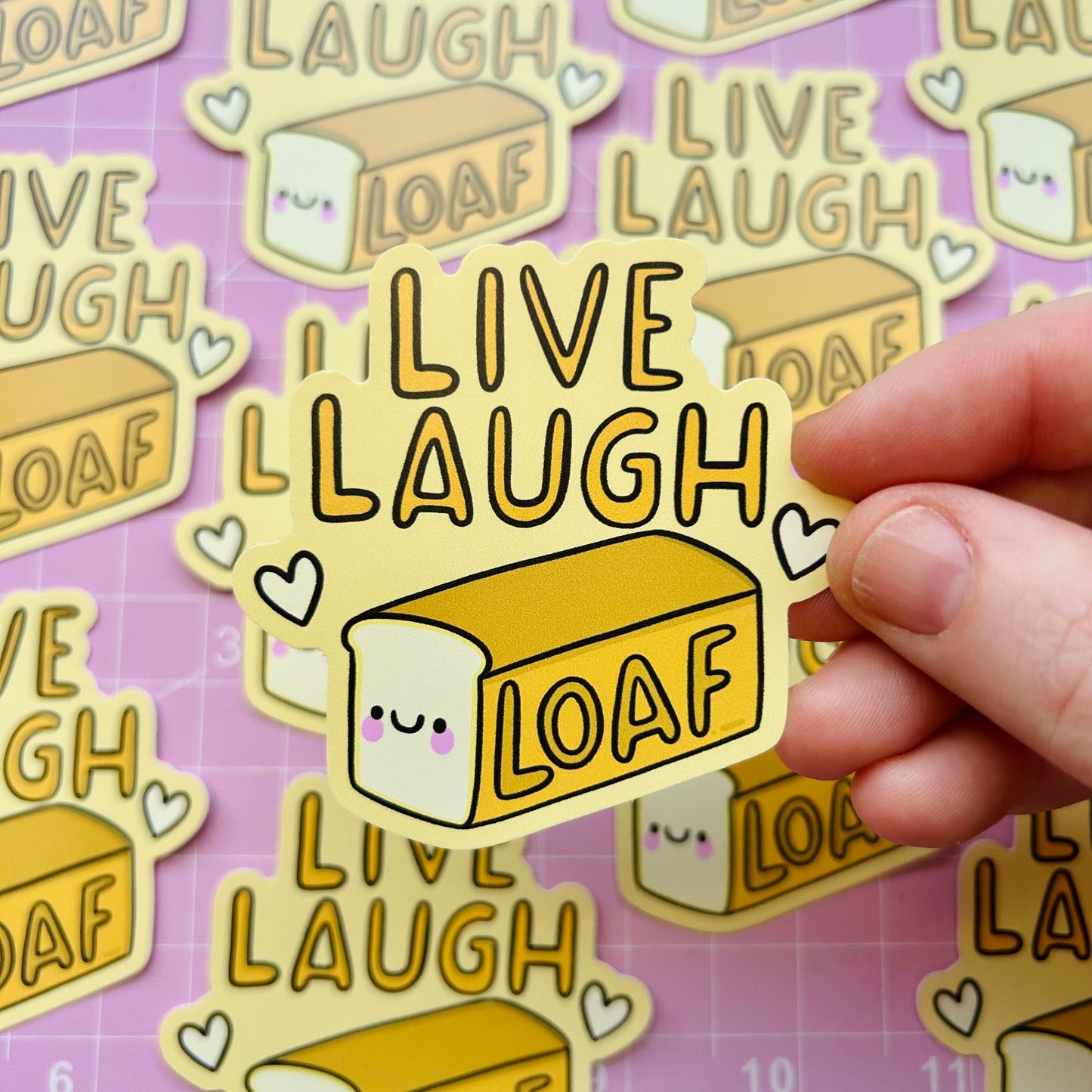 Live, Laugh, Loaf Vinyl Sticker