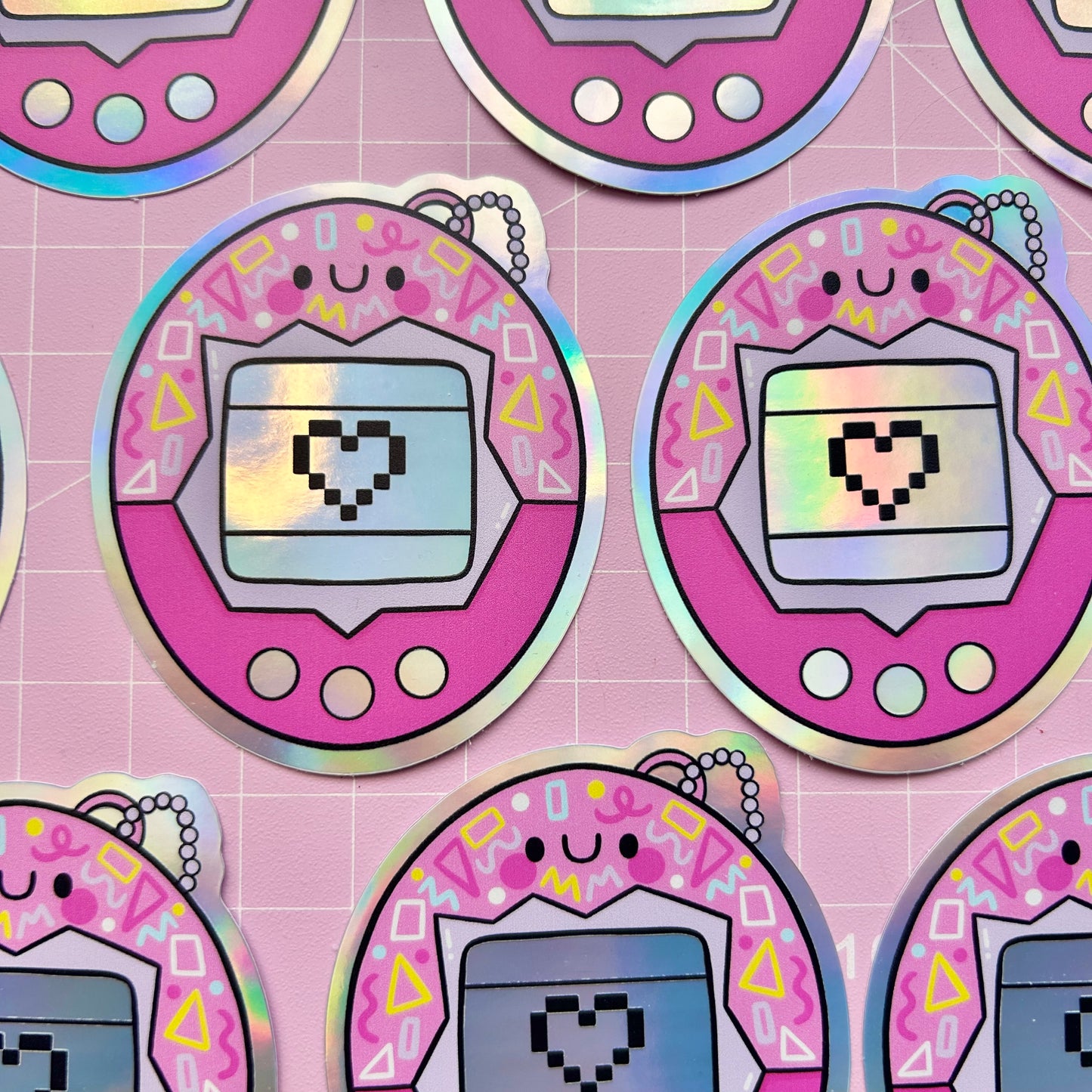 90s Nostalgia Virtual Pet Holographic Sticker