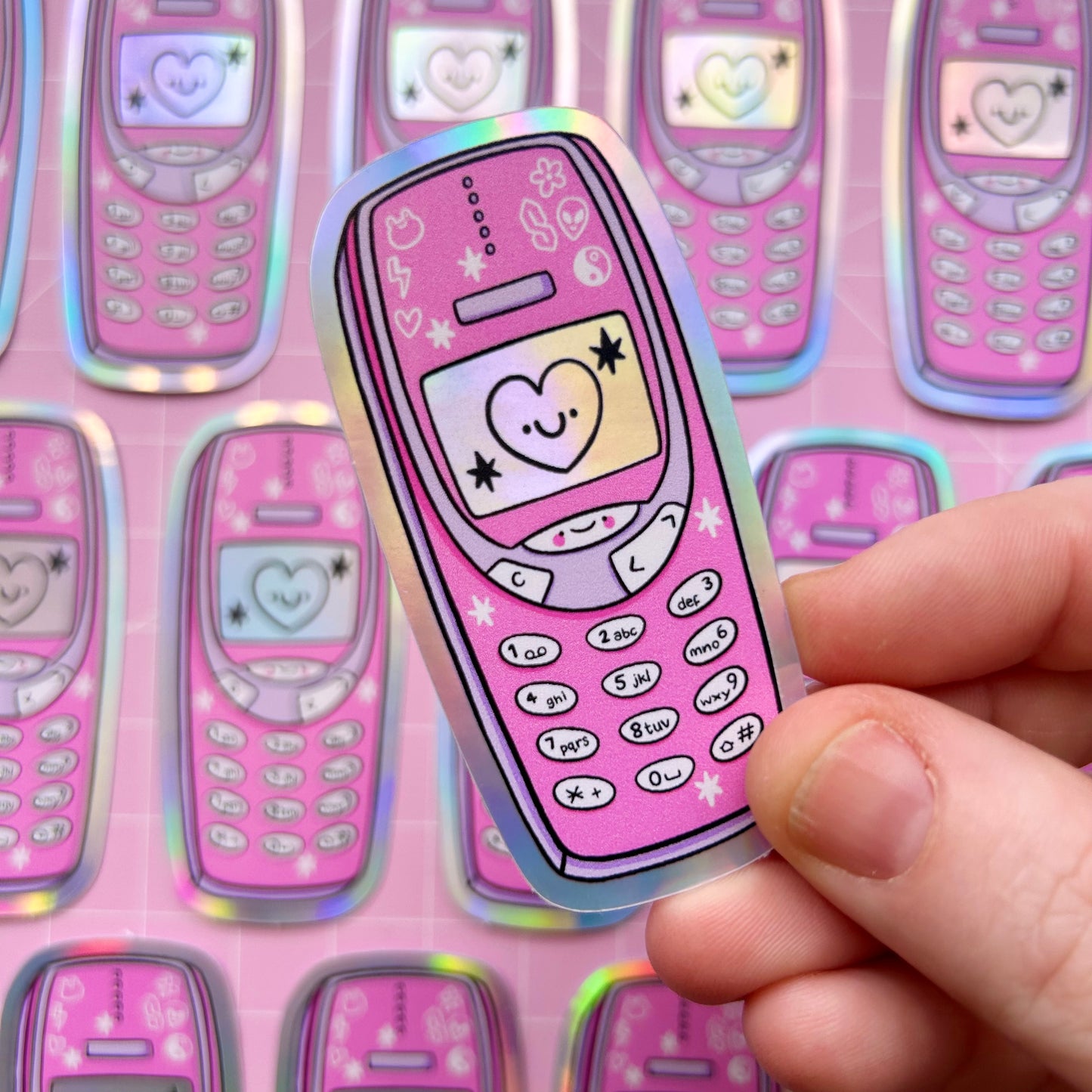 Y2K Mobile Phone Holographic Sticker