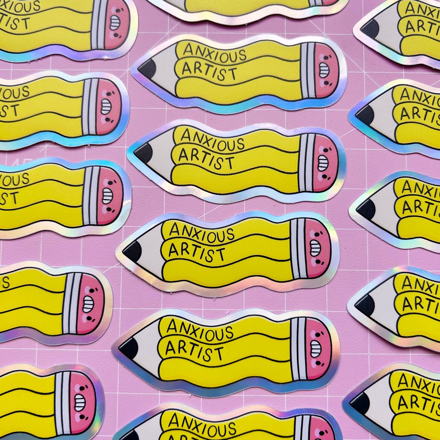 Anxious Artist Holographic Sticker