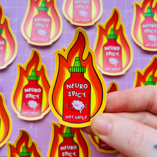 Neurospicy Hot Sauce Vinyl Sticker