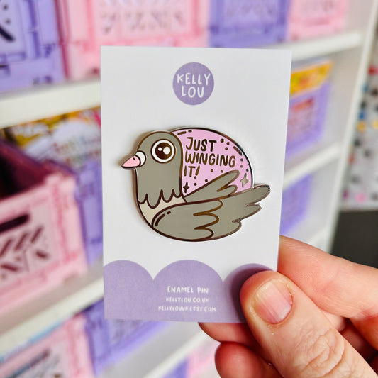 Just Winging It! Enamel Pin