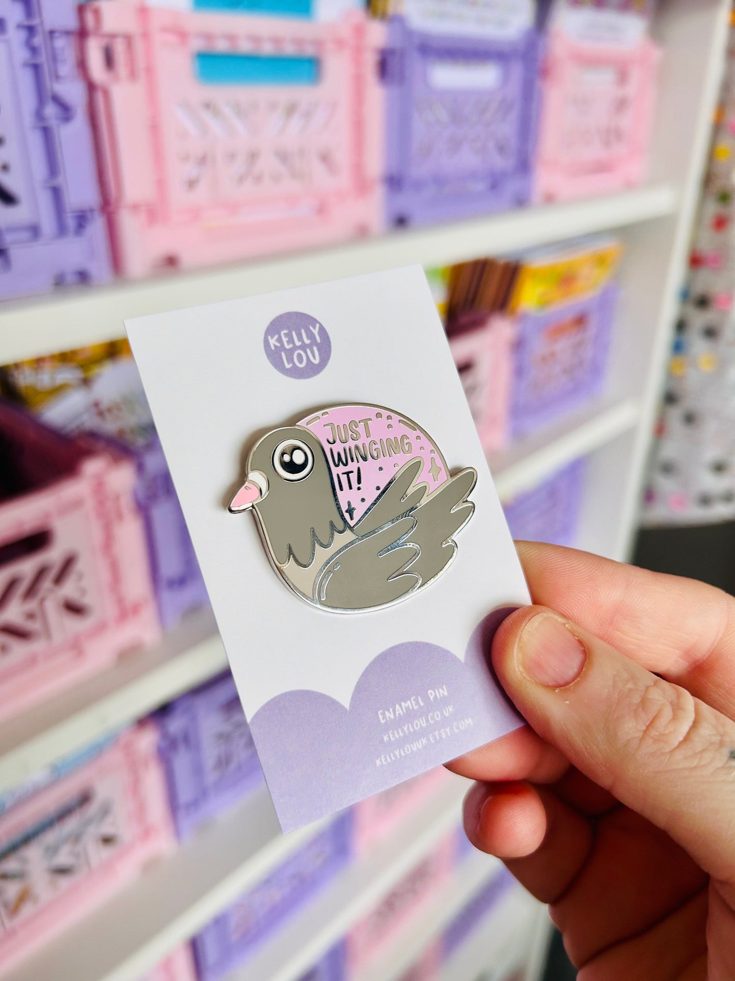 Just Winging It! Enamel Pin