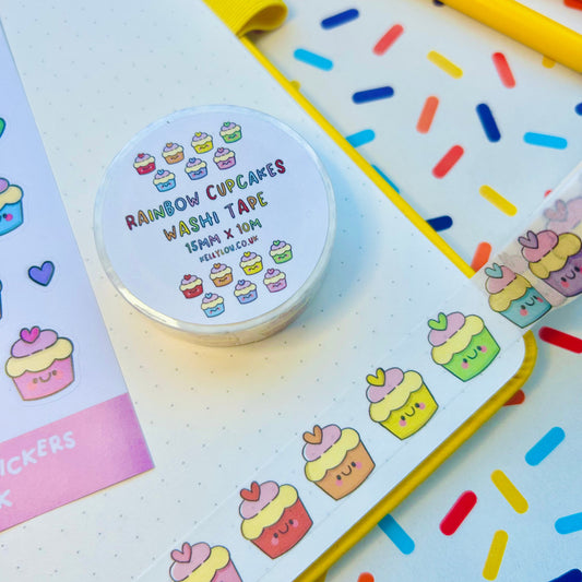 Rainbow Cupcakes - Washi Tape