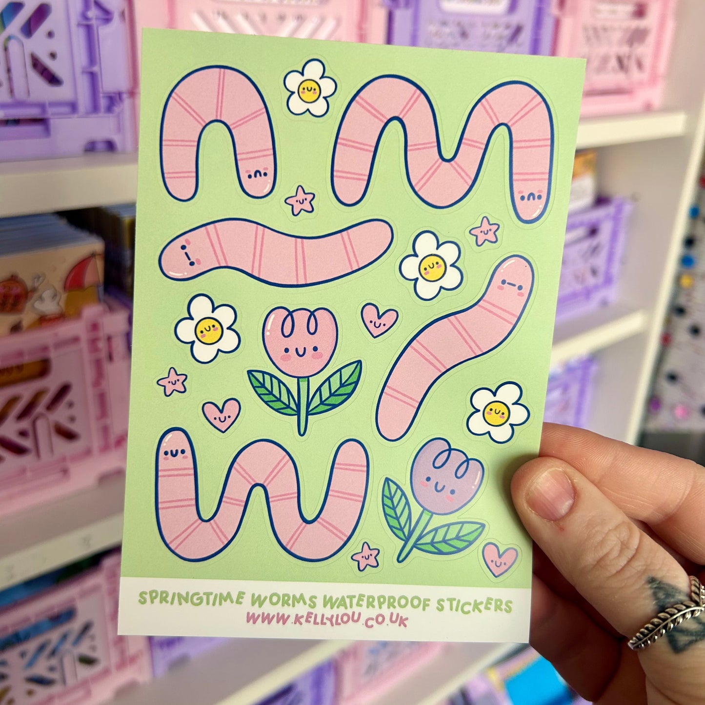 Spring Worms - Vinyl Sticker Sheet