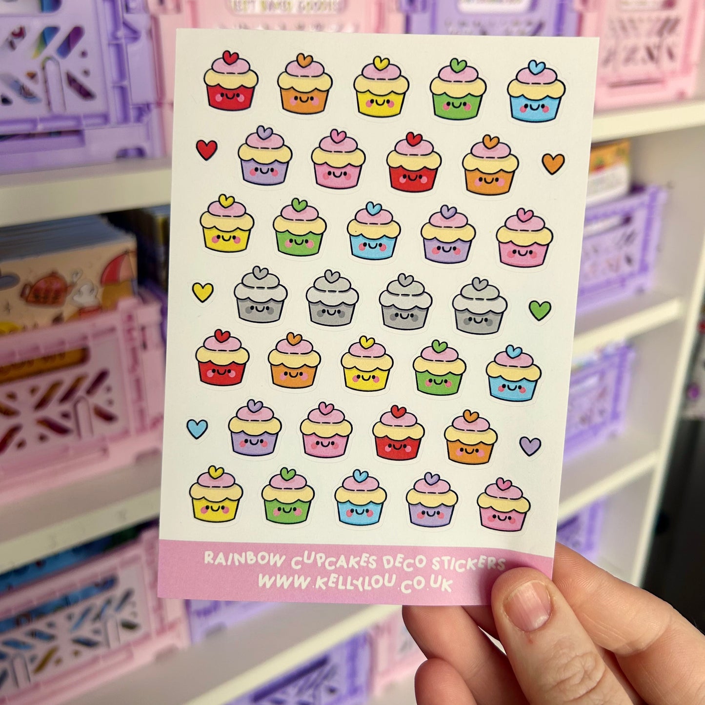 Rainbow Cupcakes - Deco Sticker Sheet