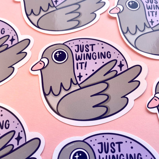 Just Winging It! Glossy Sticker