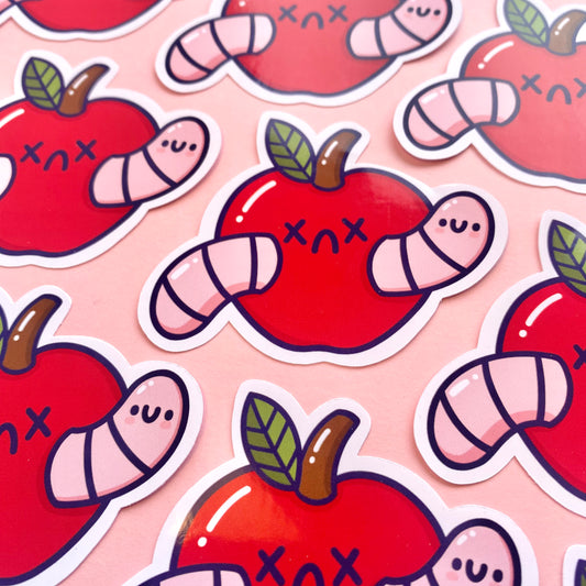 Apple Worm Sticker