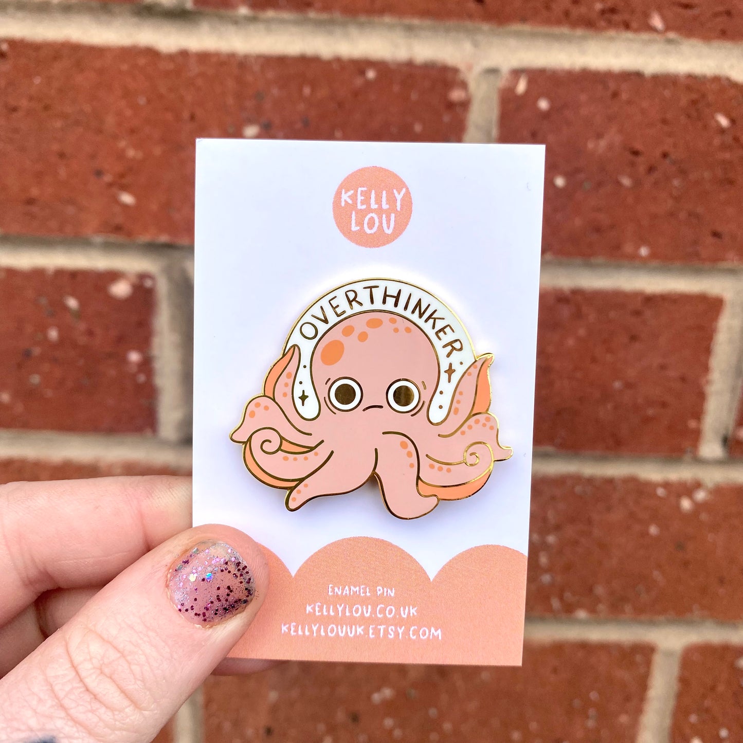 Overthinking Octopus Enamel Pin