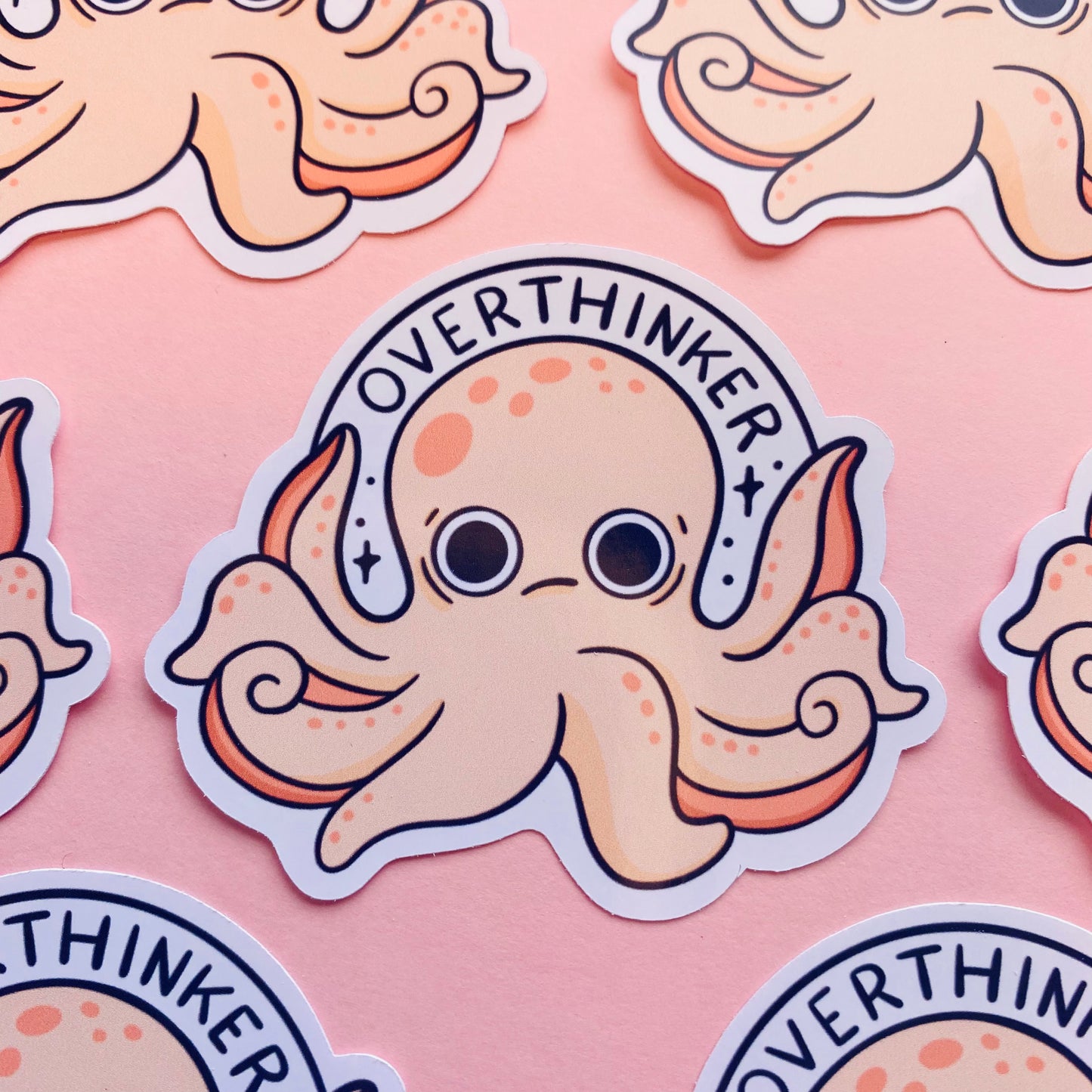 Overthinking Octopus Glossy Sticker