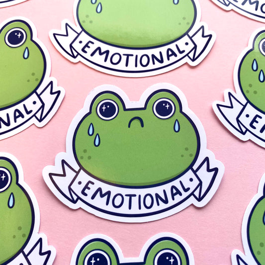Emotional Froggo Glossy Sticker