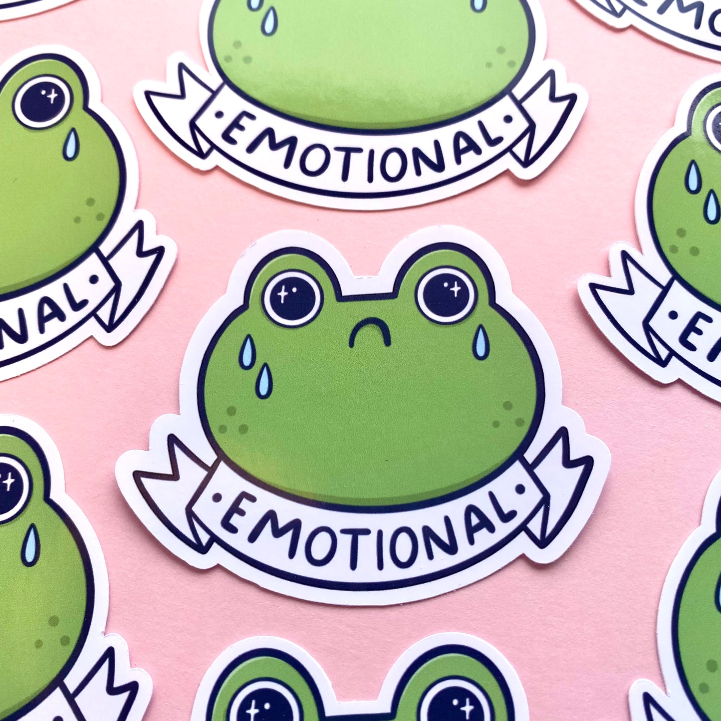 Emotional Froggo Glossy Sticker