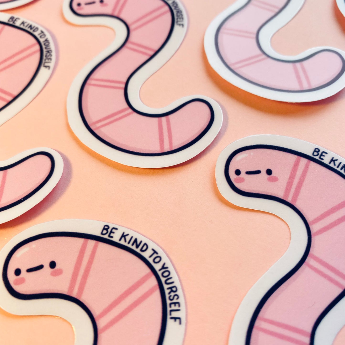 Be Kind To Yourself Worm Glossy Sticker