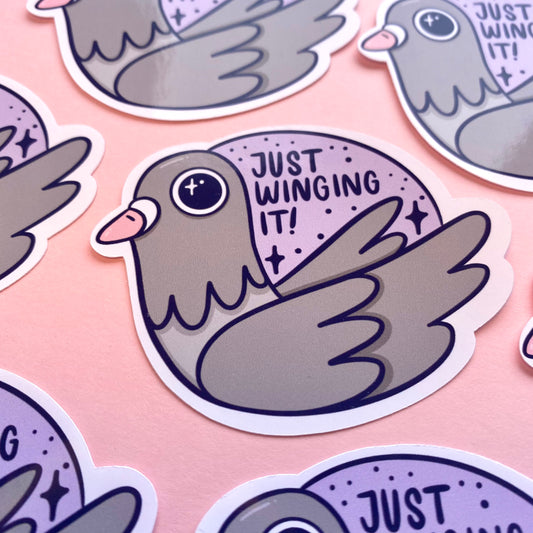 Just Winging It! Glossy Sticker